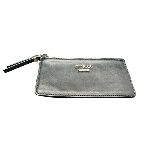 Guess Black Clutch Wristlet with Tassel‎ Pull and Monogrammed Interior Liner - Picture 1 of 9